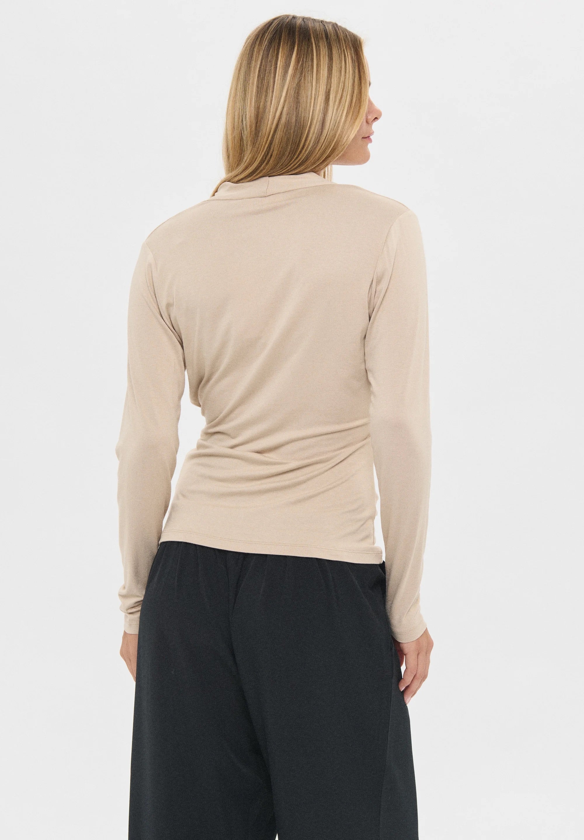 VIGGASZ WRAP Long Sleeve Top - Oxford Tan