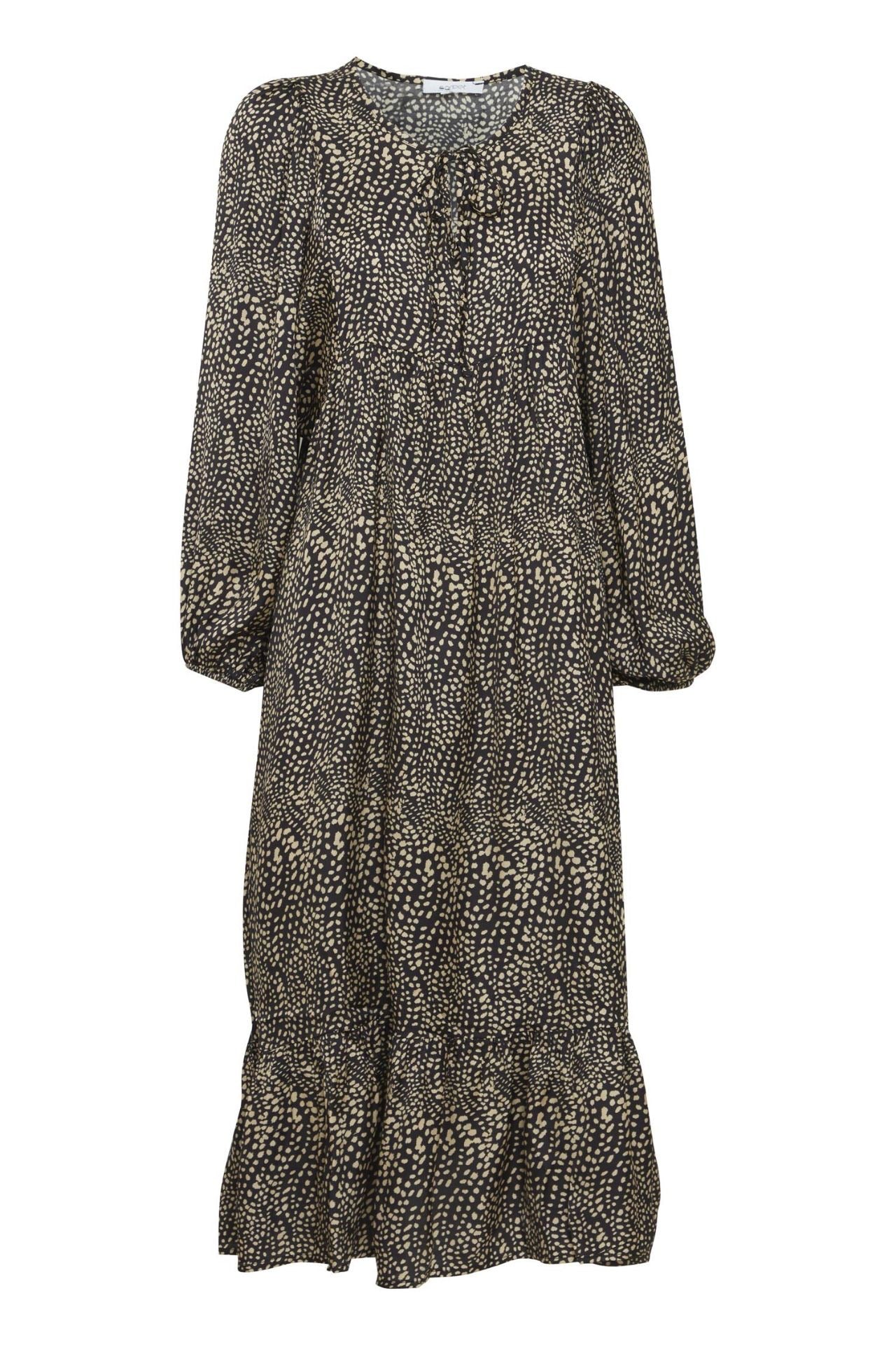 Sorbet Saphia Dotted Print Midi Dress - Black