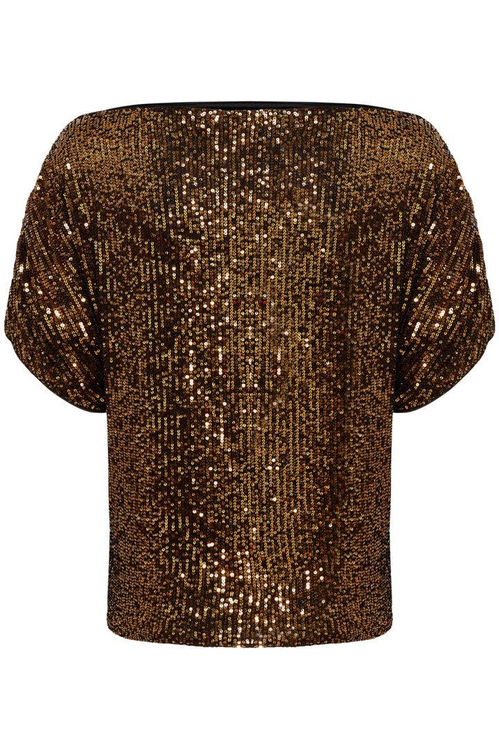 Soaked in Luxury Suse Sequin Top - Copper Bronze Party Top