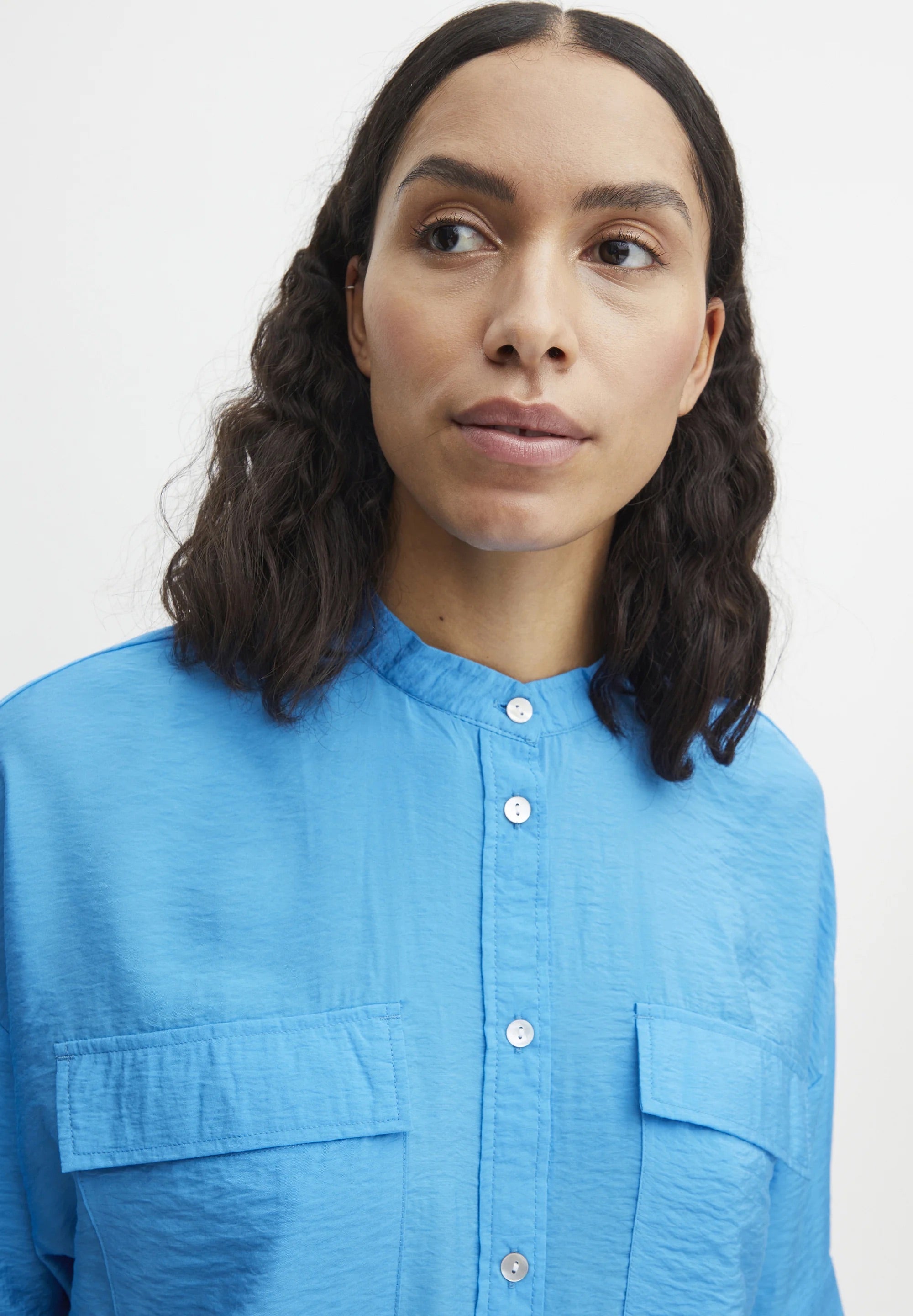 b.young BYIHALIEA - Button-down blouse - ibiza blue