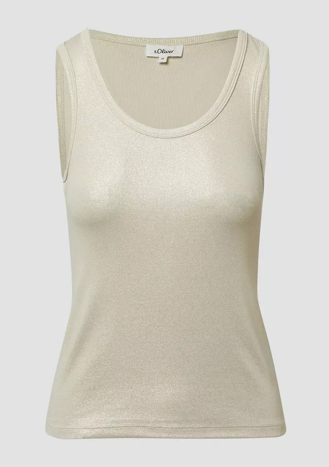 s.Oliver Shimmer Ribbed Tank Top