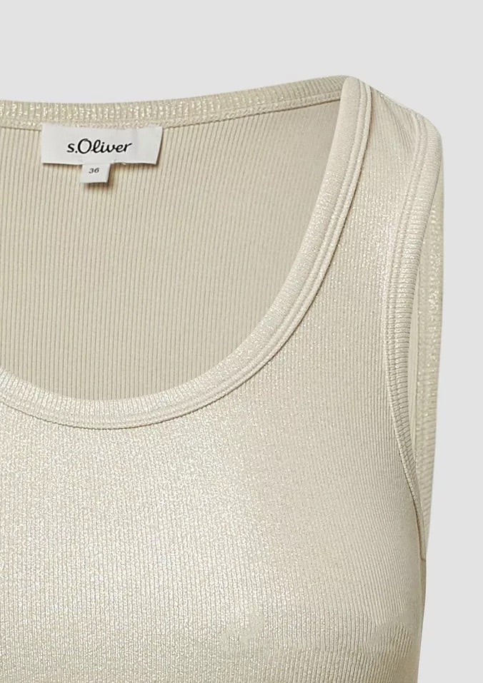 s.Oliver Shimmer Ribbed Tank Top