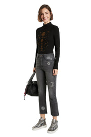 DESIGUAL LAGUN COSMIC ASTROLOGY FADED GREY JEANS
