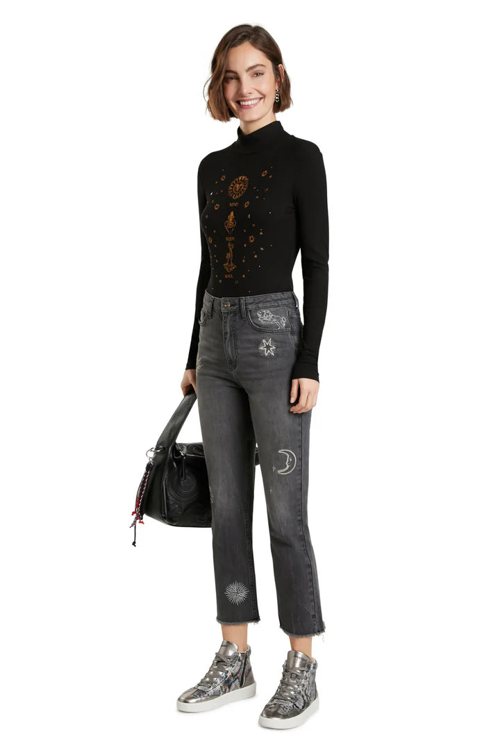DESIGUAL LAGUN COSMIC ASTROLOGY FADED GREY JEANS