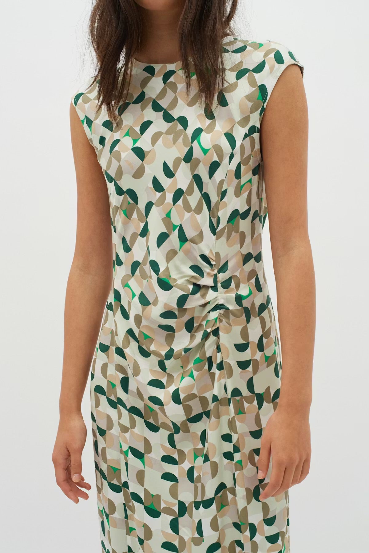 InWear BerilIW Dress - Green Geometric Print Maxi Dress