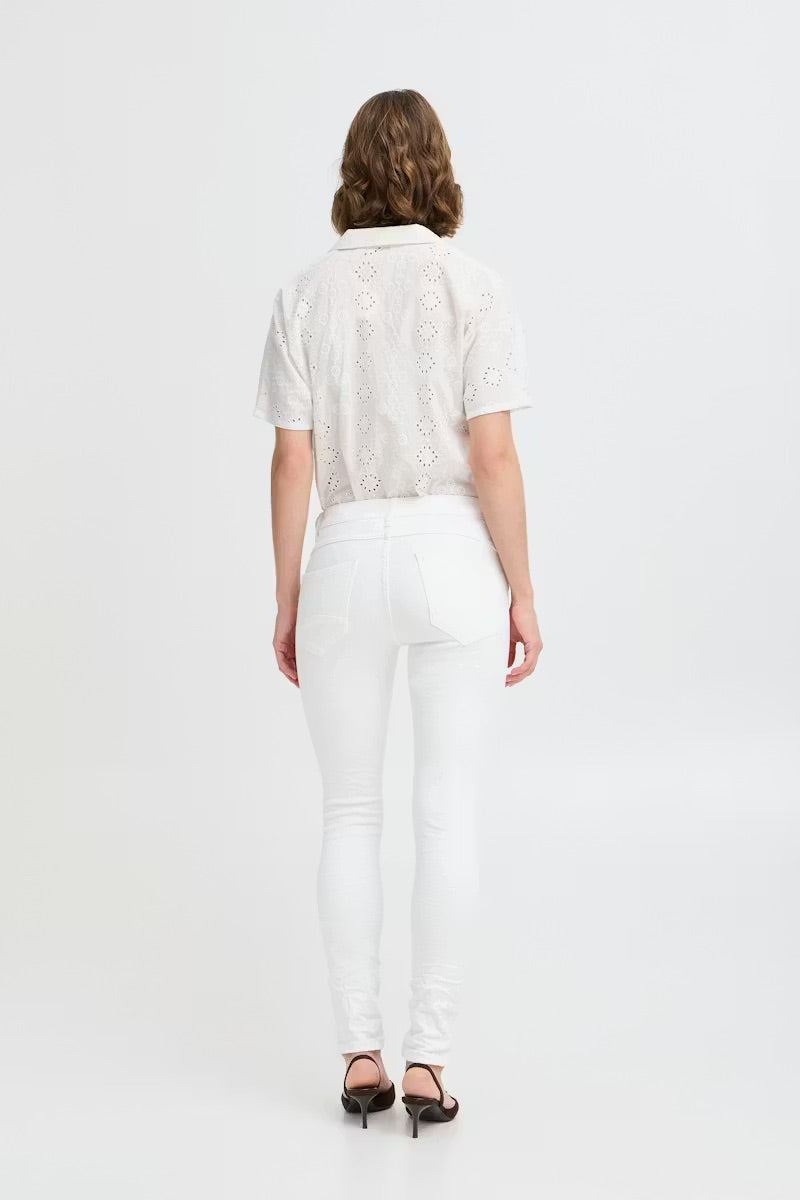 b.young Kaily High-Waisted Skinny Jeans - White