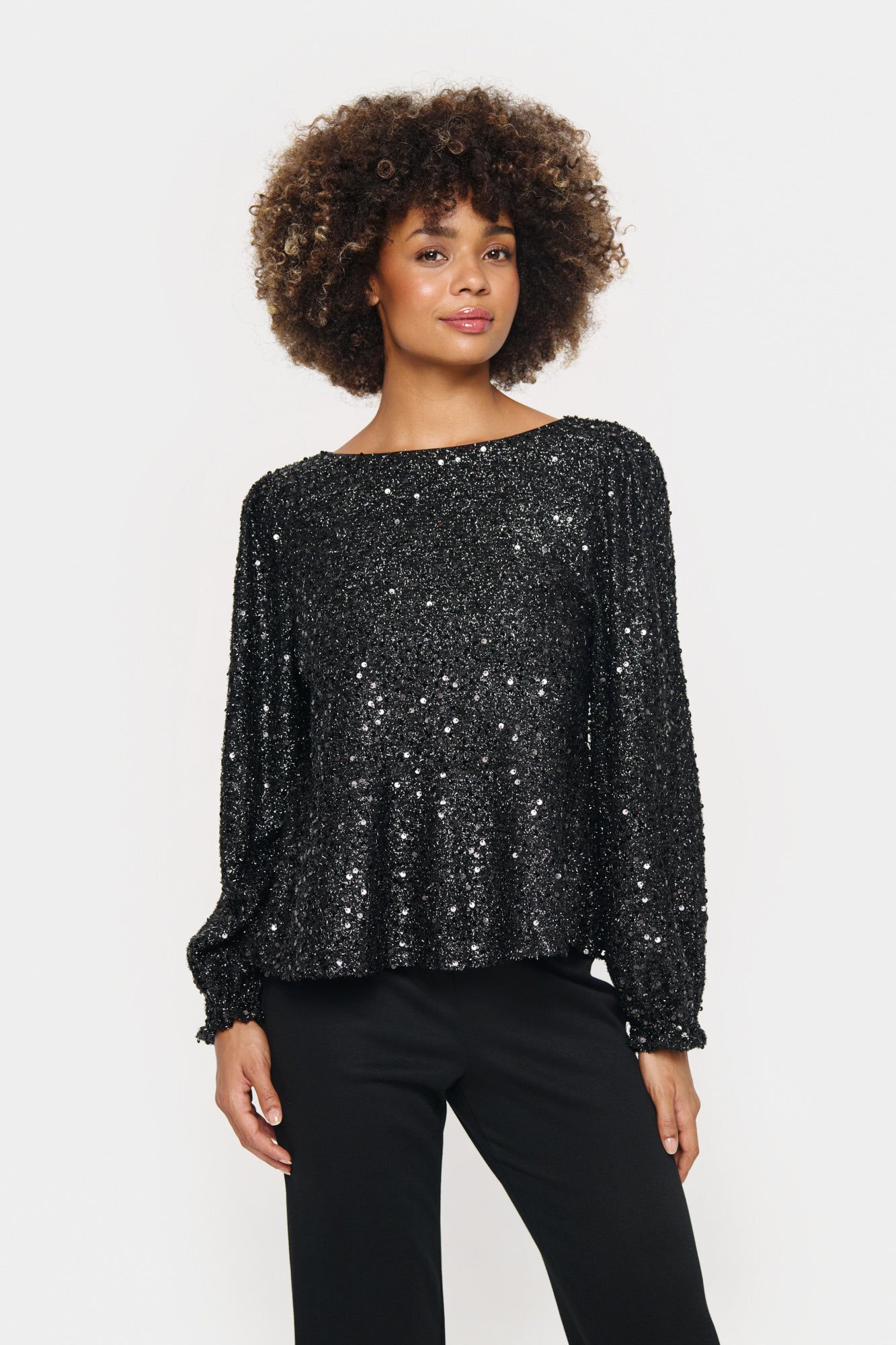 HinnaSZ Sequin Blouse - Black