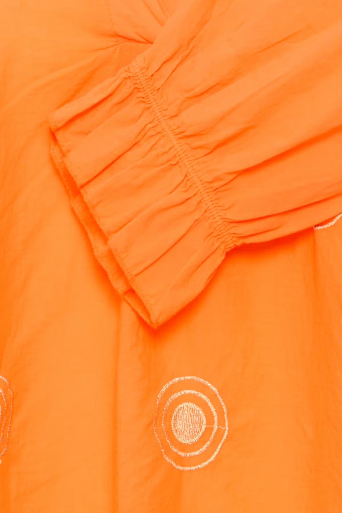 Sorbet Gilsa Embroidered V-Neck Blouse in Tangerine Orange