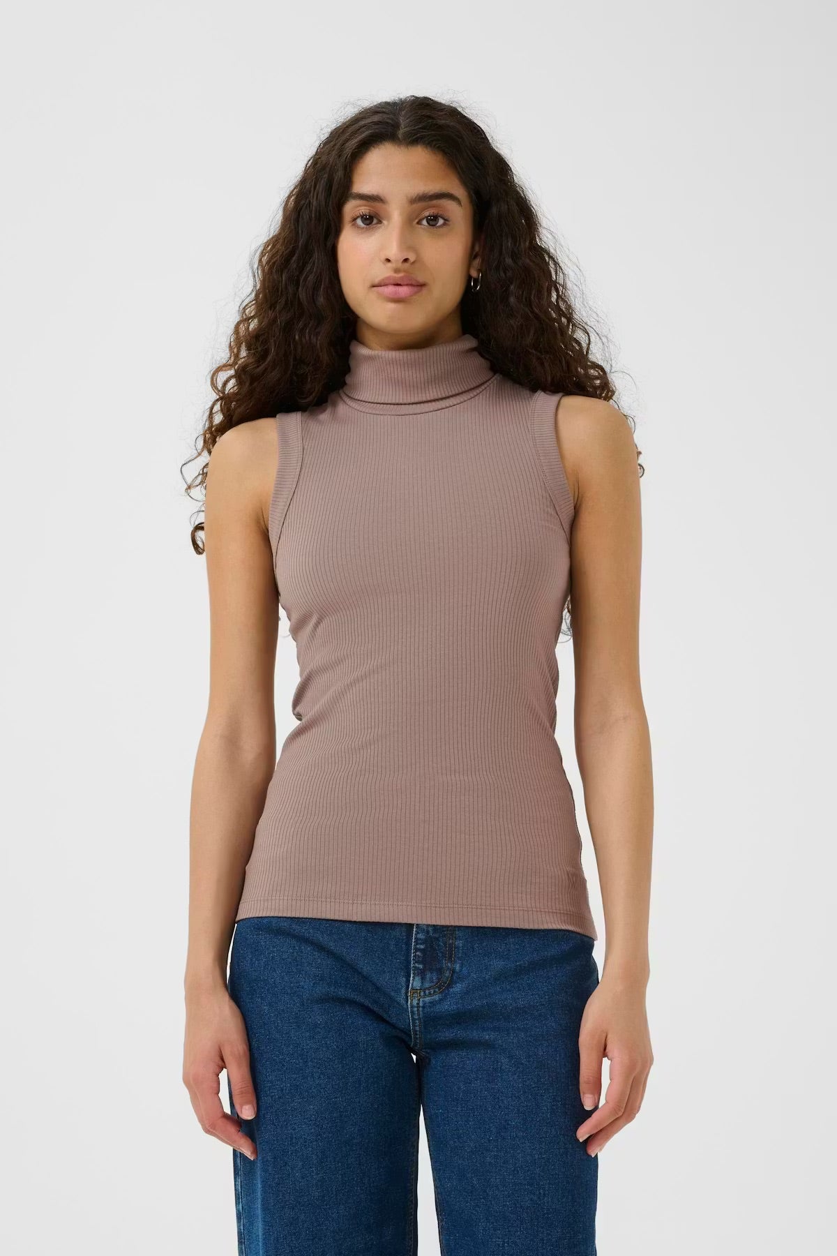 InWear DagnaIW Ribbed Turtleneck Top - Sleeveless Knit Tank