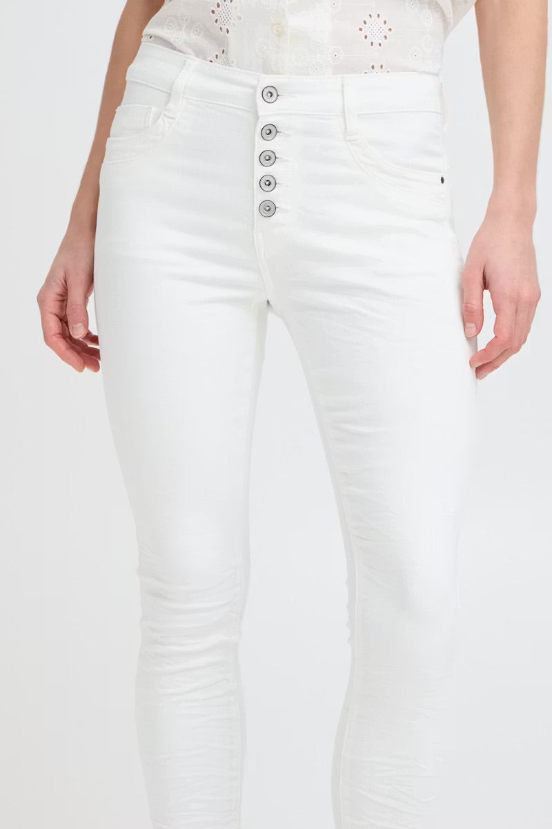 b.young Kaily High-Waisted Skinny Jeans - White