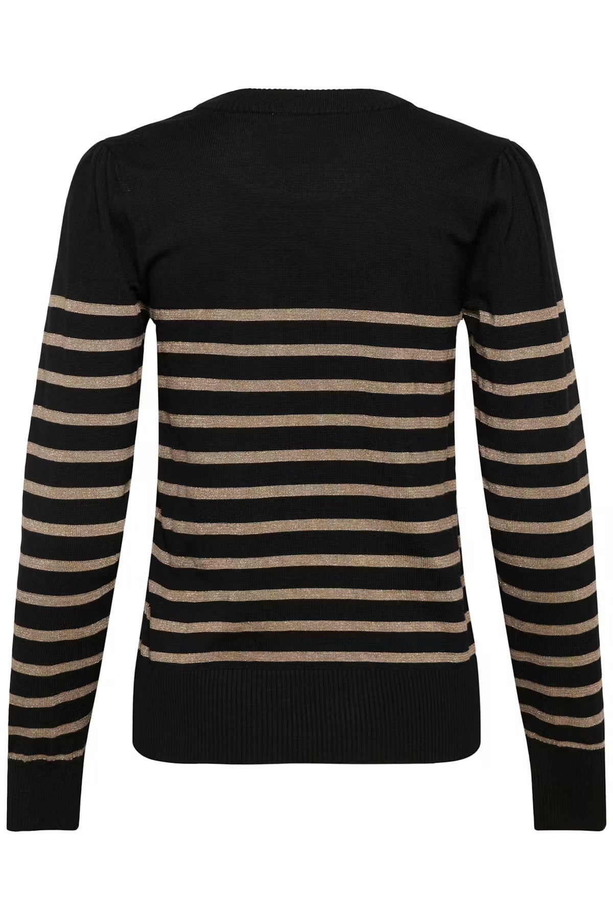 Saint Tropez MilaSZ Pullover - Black with Gold Stripes
