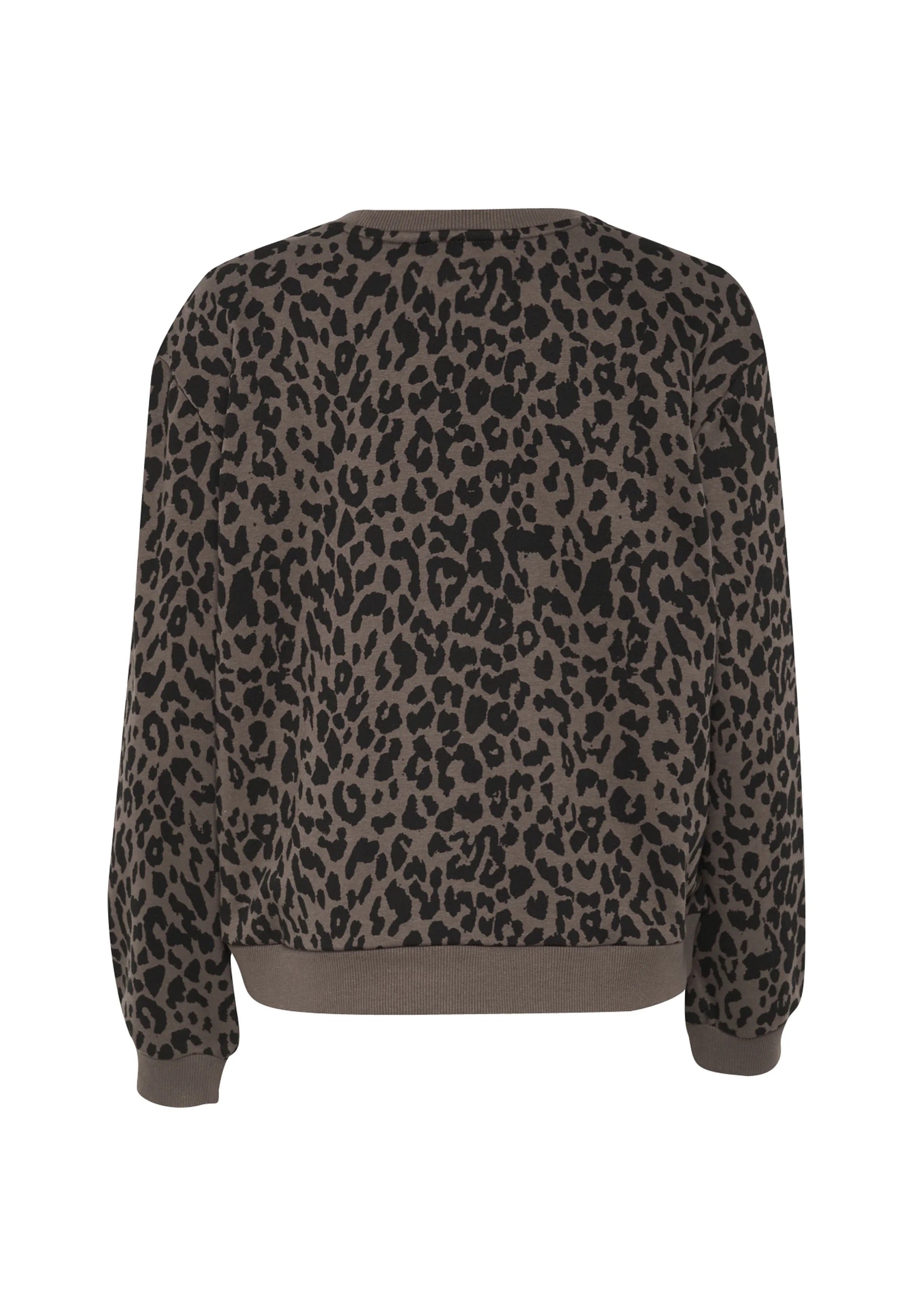 Saint Tropez ZHERRY Sweatshirt - Chocolate Brown Leopard