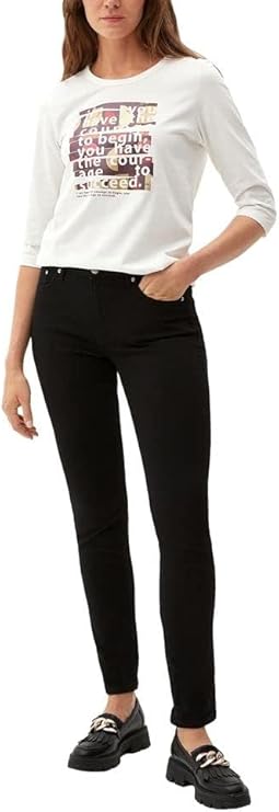 s.Oliver Women's 3/4 Sleeve T-Shirt - Inspirational Quote Graphic