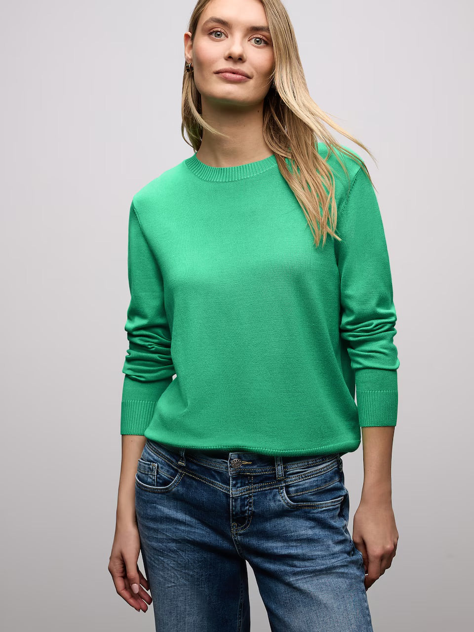 Saint Tropez STREET ONE Crew Neck Sweater - Emerald Green