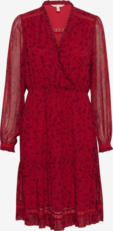 Part Two Munya Dress - Red Jacquard Wrap Dress