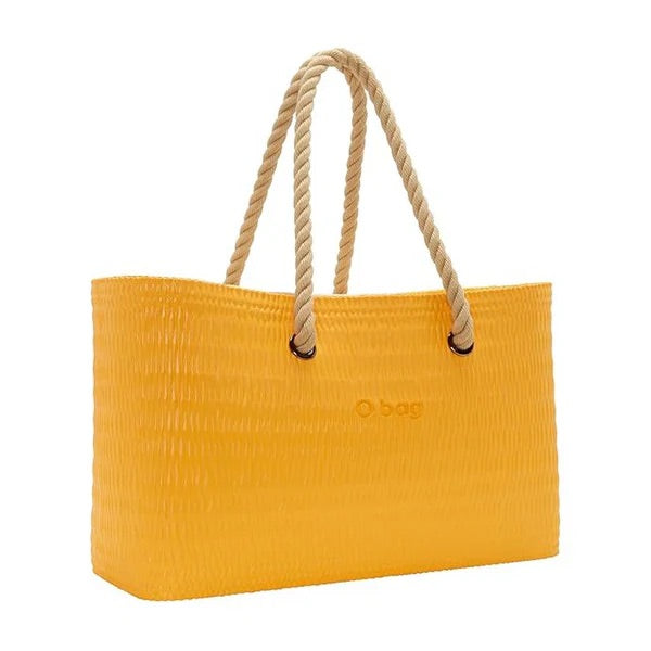 O bag Beach Tote with Inner Bag and Rope Handles - Yellow