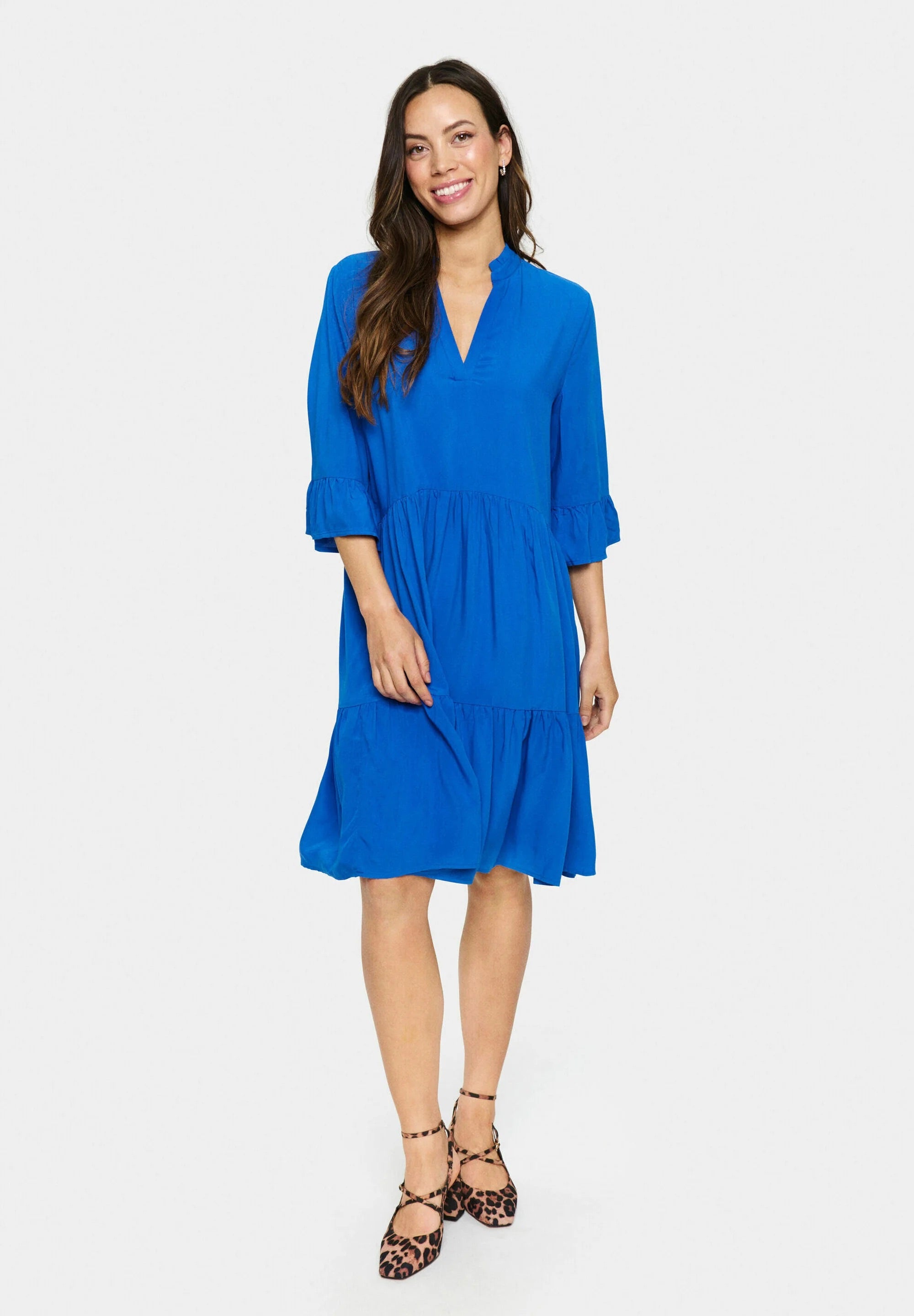Saint Tropez Tiered Day Dress - Blue