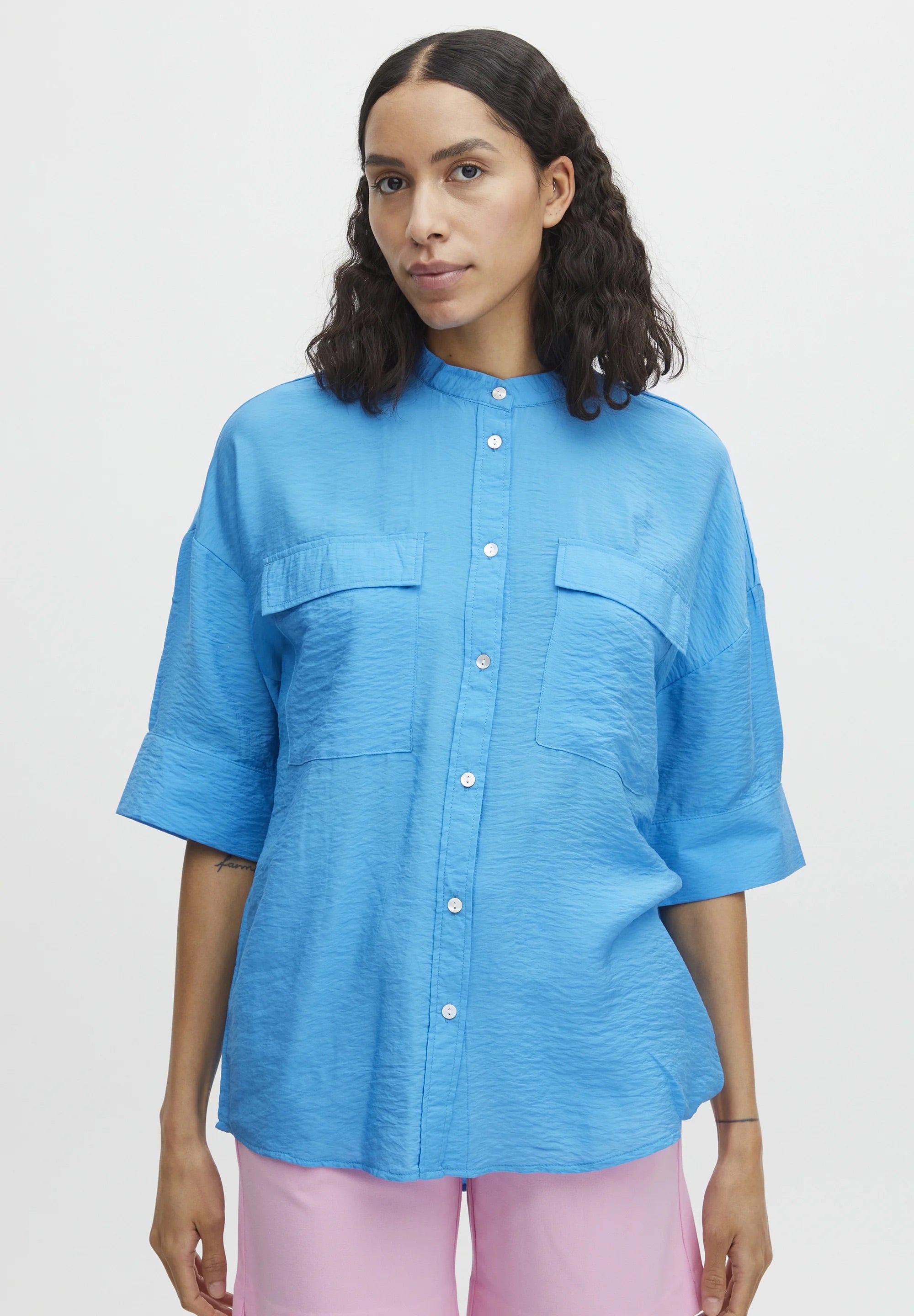 b.young BYIHALIEA - Button-down blouse - ibiza blue