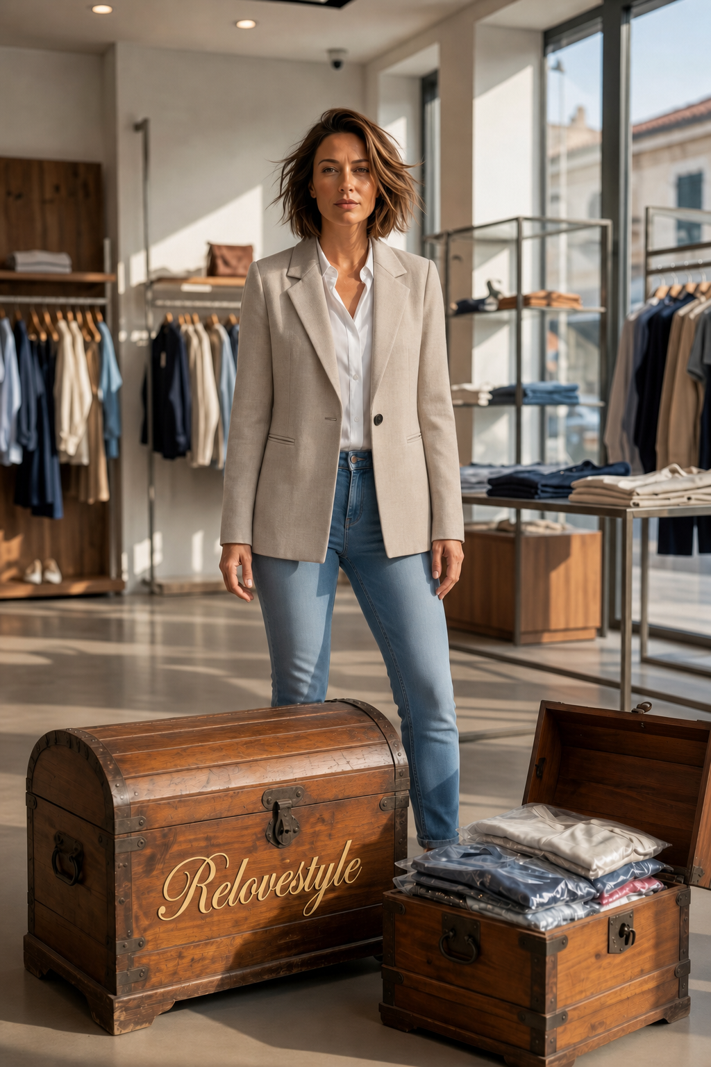 Co'couture – piaskowa marynarka oversize na jeden guzik