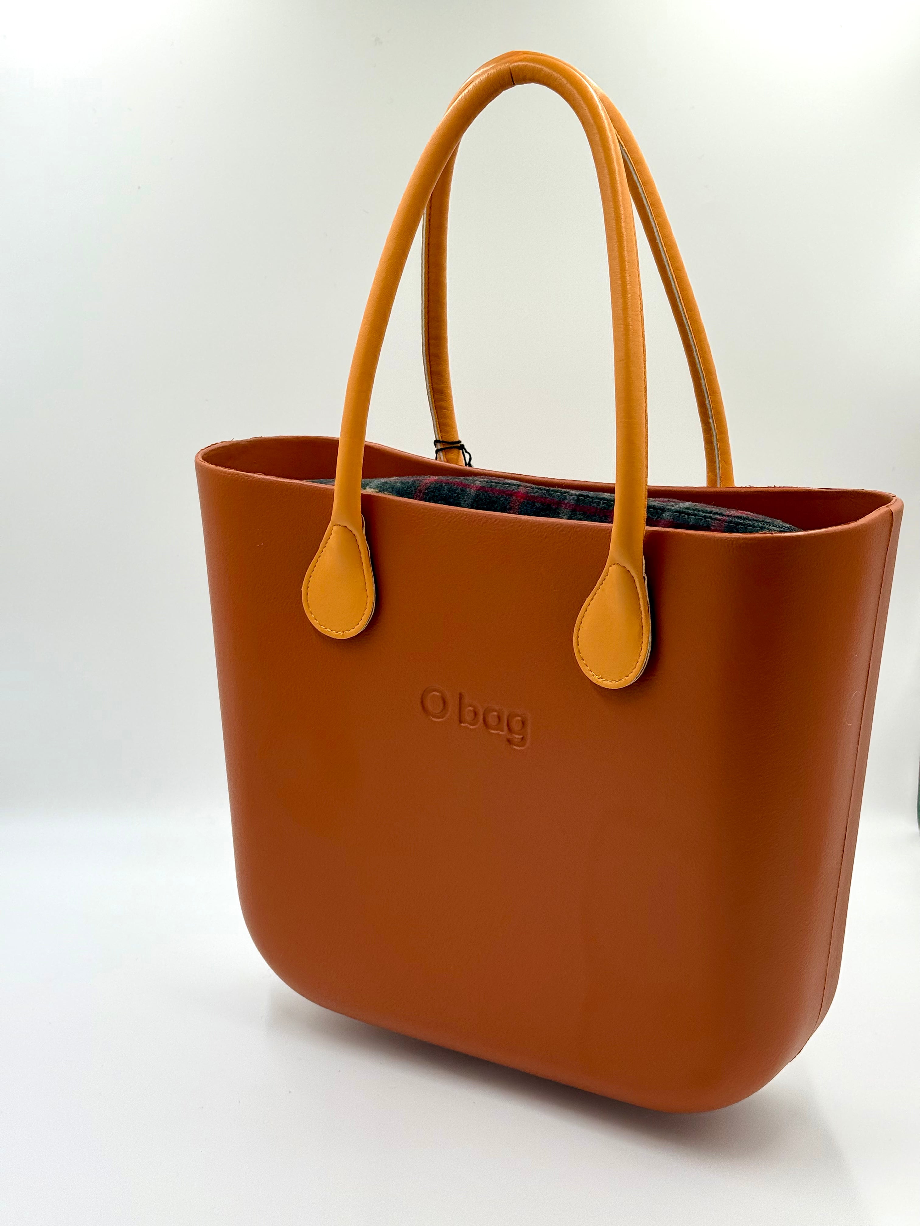 Bruciato O bag Classic – Beige/Nude Handbag with Checkered Zippered Interior