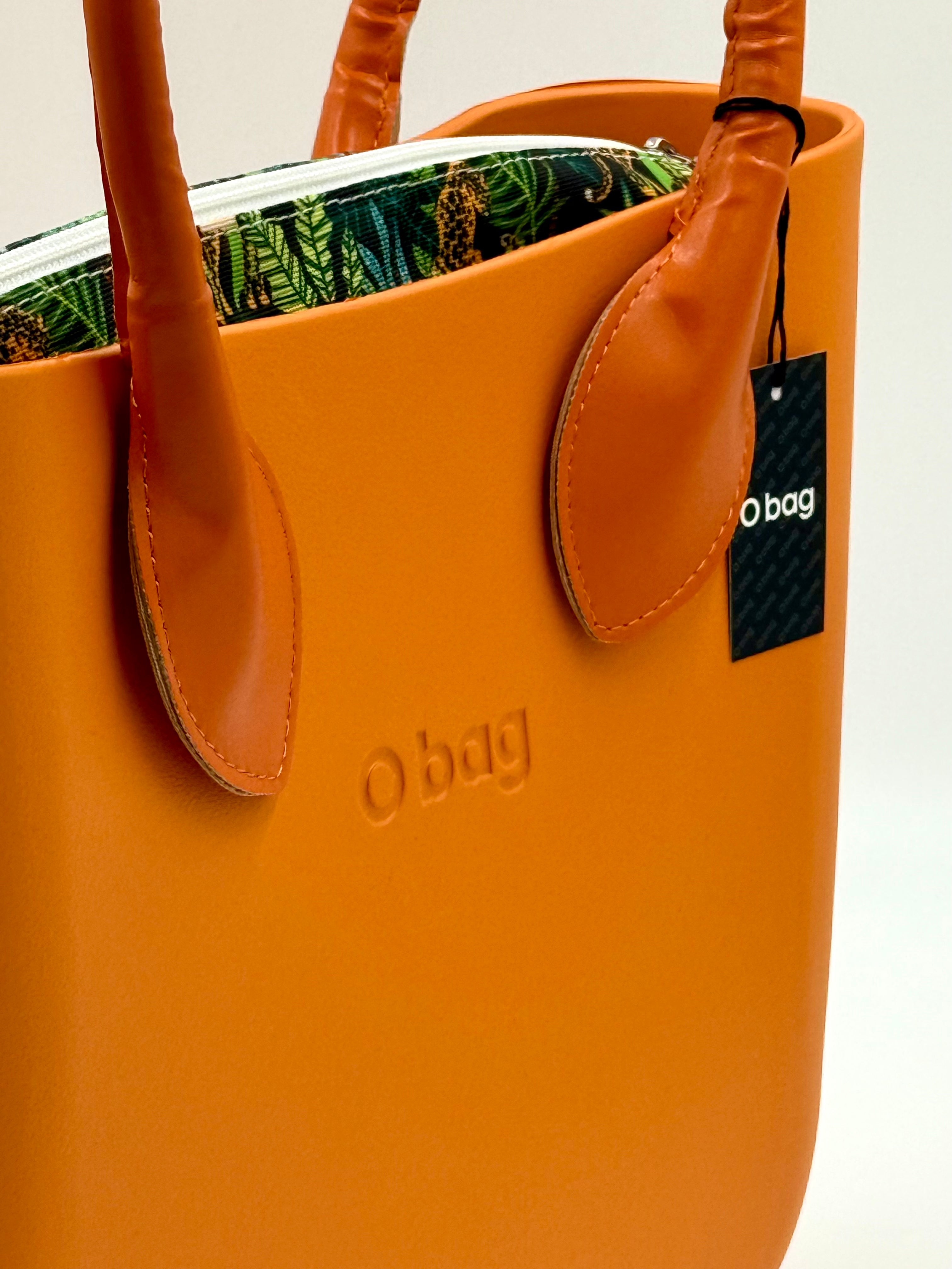 O bag mini – Caramel Handbag with Jungle Print Interior