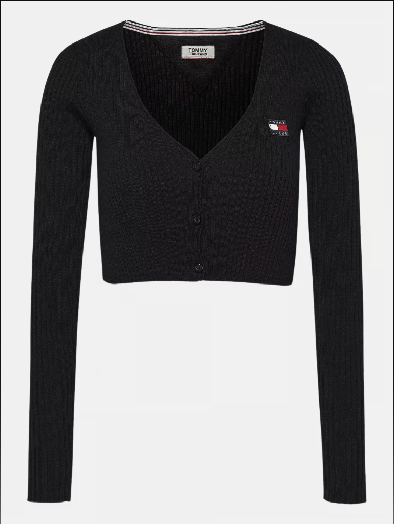 Tommy Jeans Essential Badge Cardigan – Black