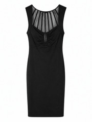 Marciano by Guess – czarna dopasowana sukienka z siateczkową wstawką