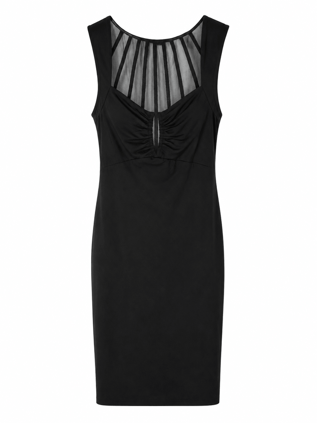 Marciano by Guess – czarna dopasowana sukienka z siateczkową wstawką
