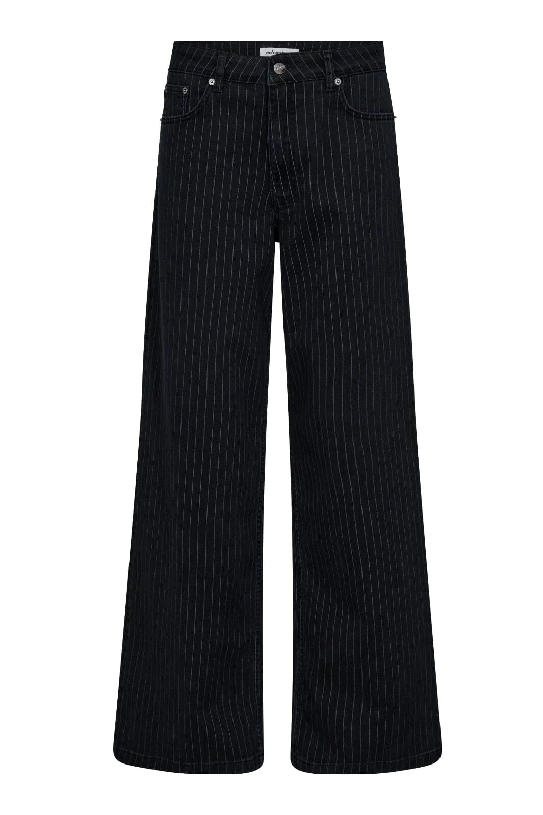 Co'couture Pincc – czarne jeansy z szerokimi nogawkami