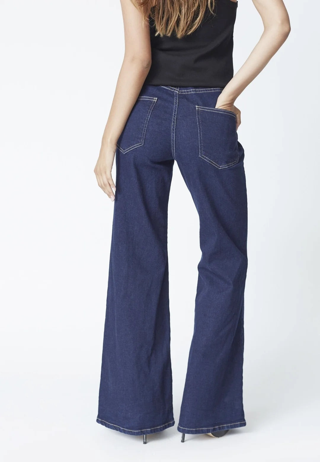 Co'couture Theo CC – jeansy z szerokimi nogawkami – ciemny denim