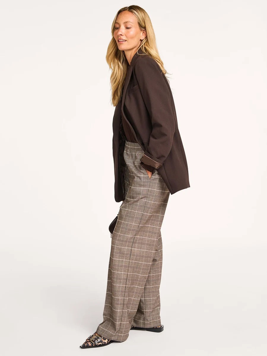 Co'couture Claudine CC – spodnie z szerokimi nogawkami – orzechowe