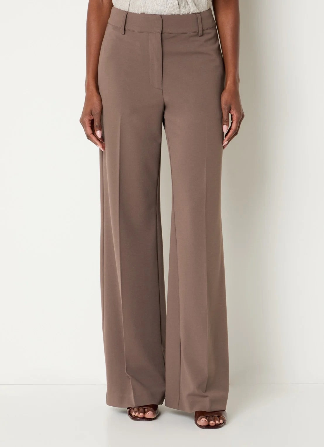Co'couture Matty – spodnie z szerokimi nogawkami i falistymi szwami – mauve