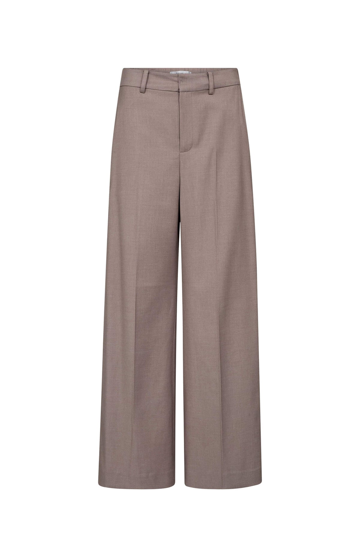 Co'couture Matty – spodnie z szerokimi nogawkami i falistymi szwami – mauve