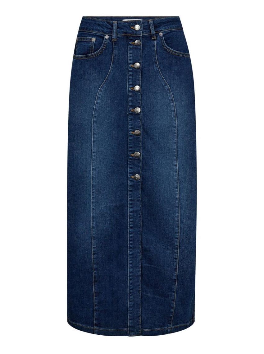 Co'couture Tyler – niebieska jeansowa spódnica midi