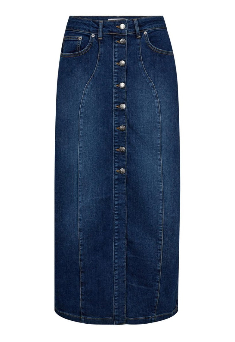 Co'couture Tyler – niebieska jeansowa spódnica midi