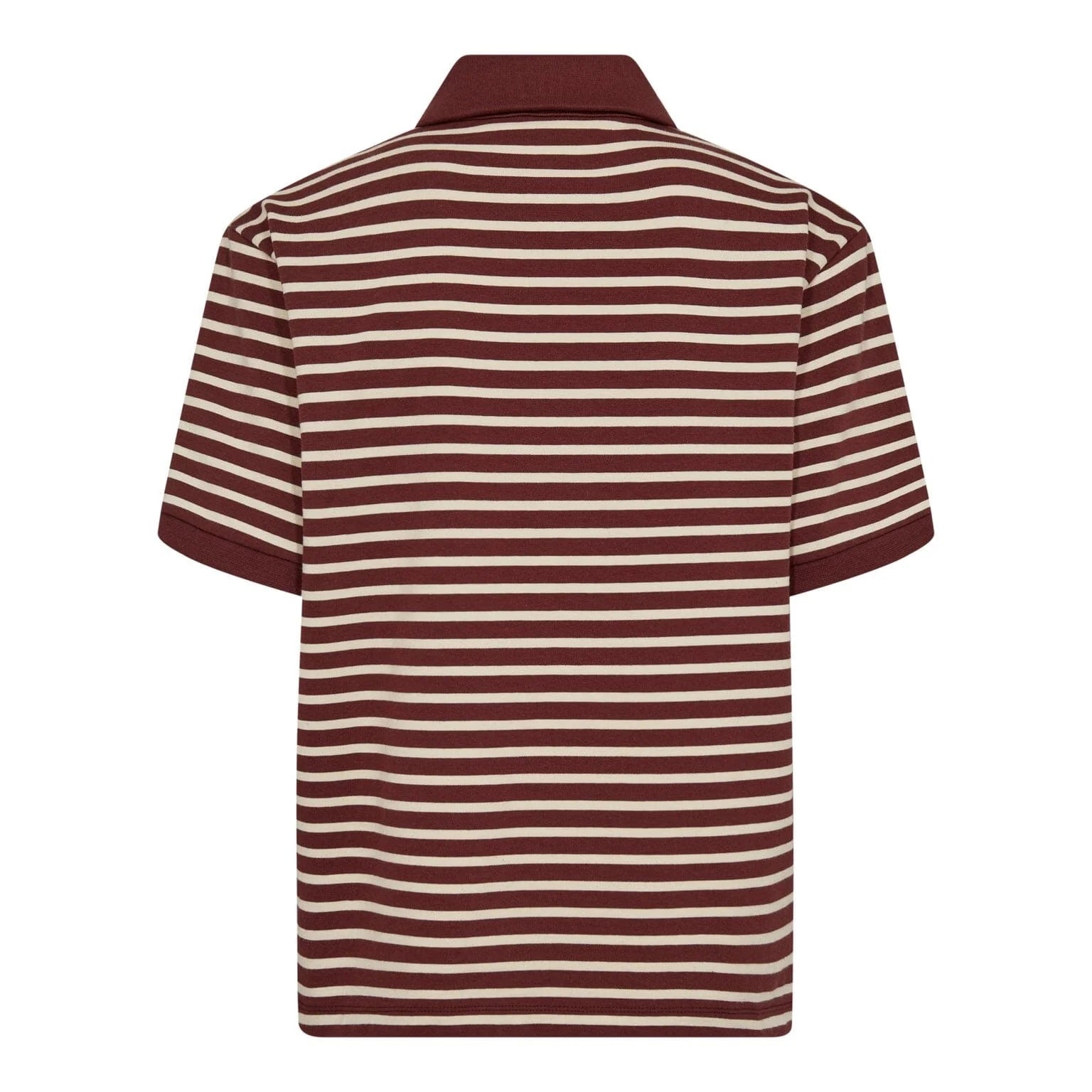 Co'couture Hayes CC – polo z krótkim rękawem w bordowe paski