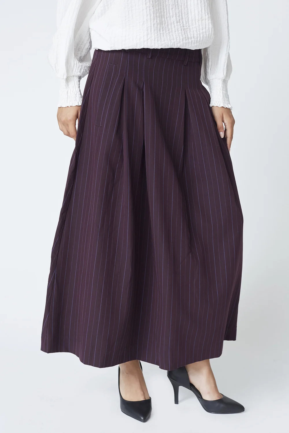 Co'couture Anya CC Trinny – plisowana spódnica – śliwkowa