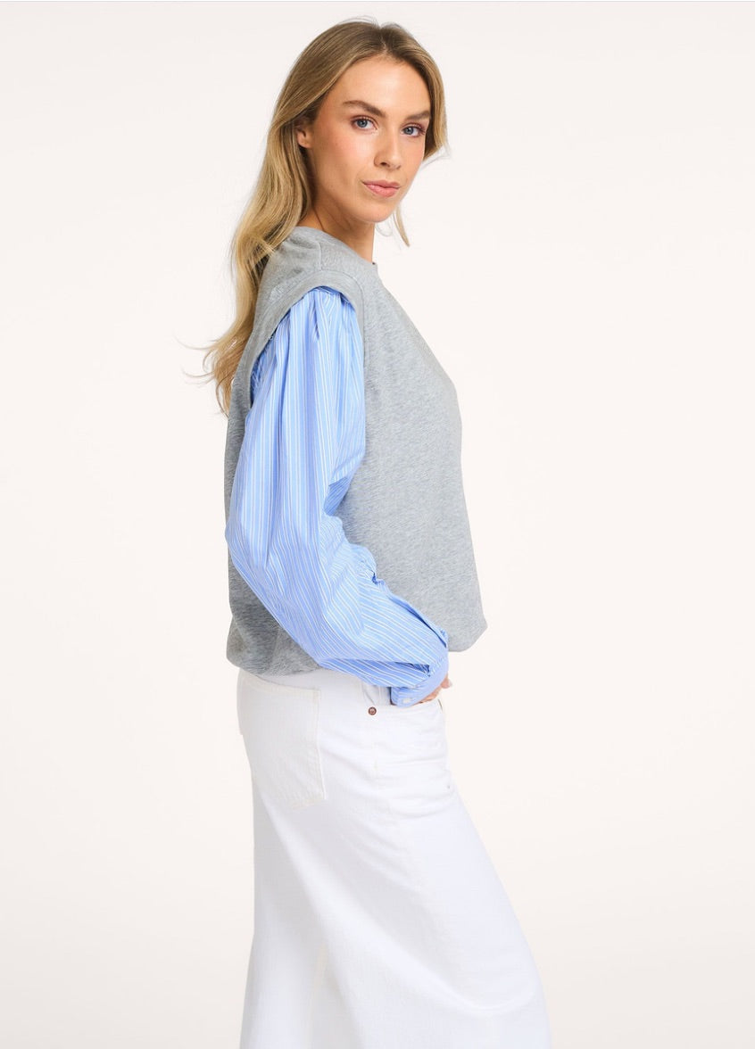 Co'couture Sabina Mix Shirt Sweat – Light Grey