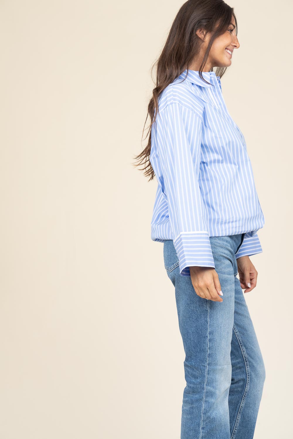 Co'couture Suri – niebieska koszula oversize w paski