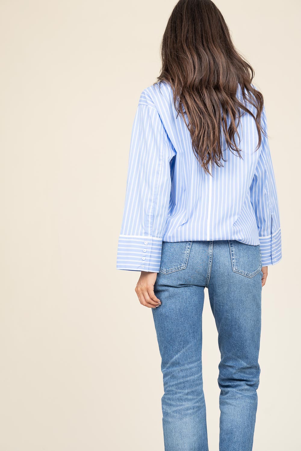 Co'couture Suri – niebieska koszula oversize w paski