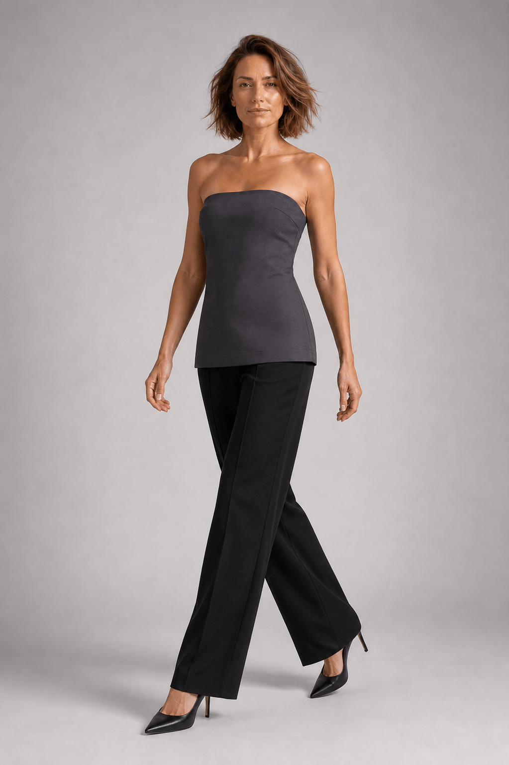 Neo Noir Leafie – ciemnoszary melanżowy top