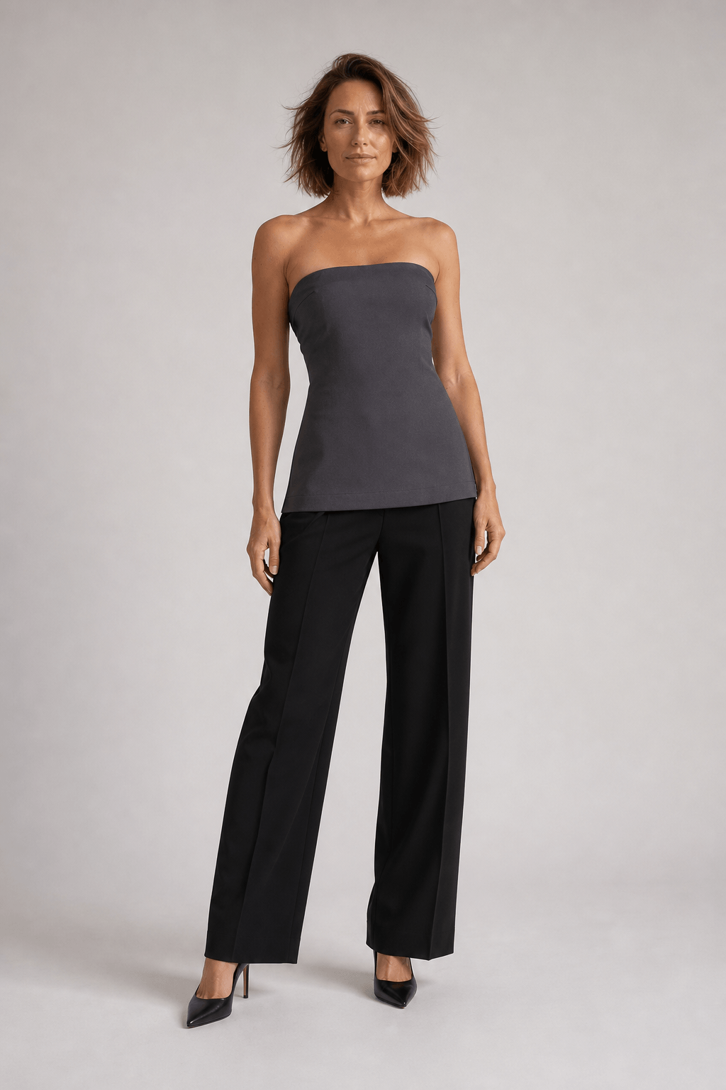 Neo Noir Leafie – ciemnoszary melanżowy top