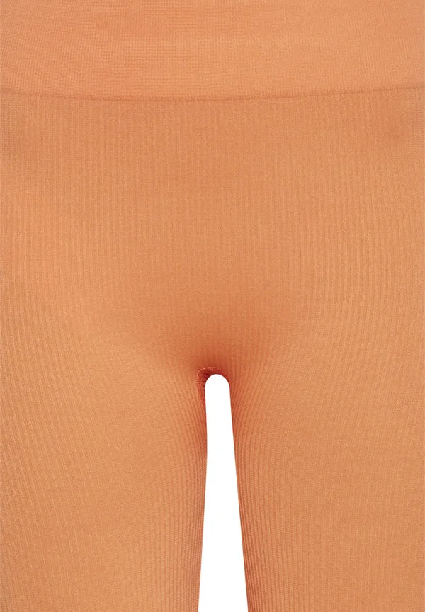 JC Sahana Seamless Ribbed Biker Shorts - Muskmelon