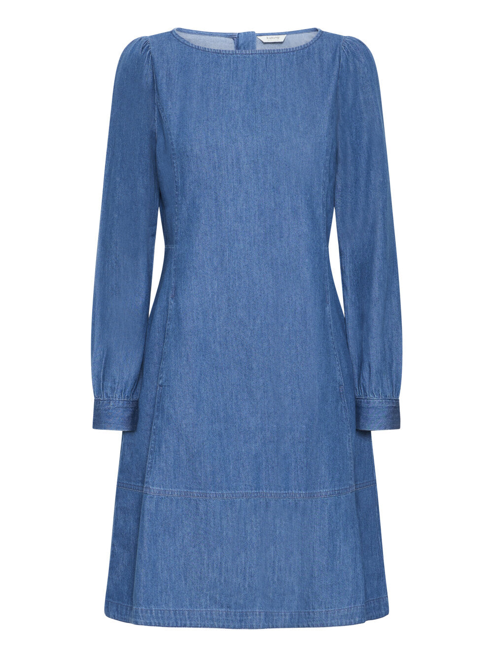 b.young Bykairon Chambray Denim A-Line Dress - Mid Blue