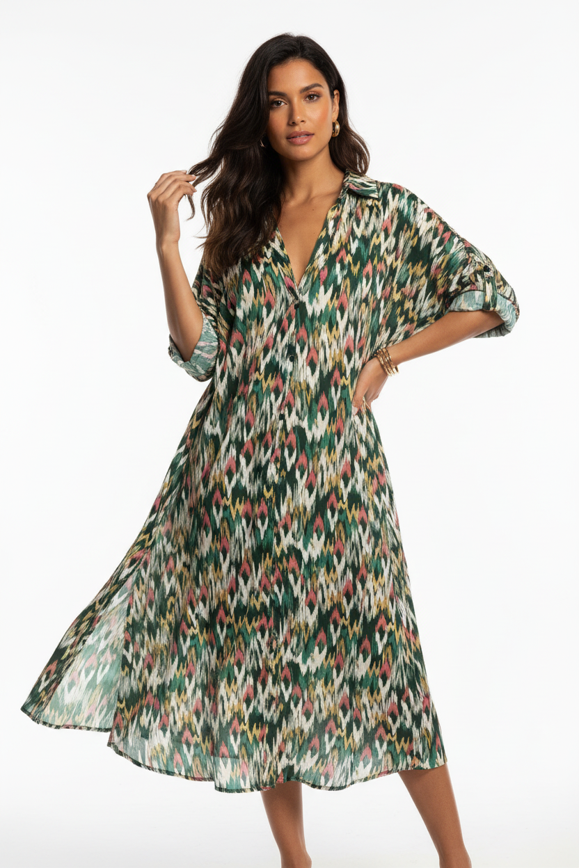 b.young ikat mintás tunika modellel