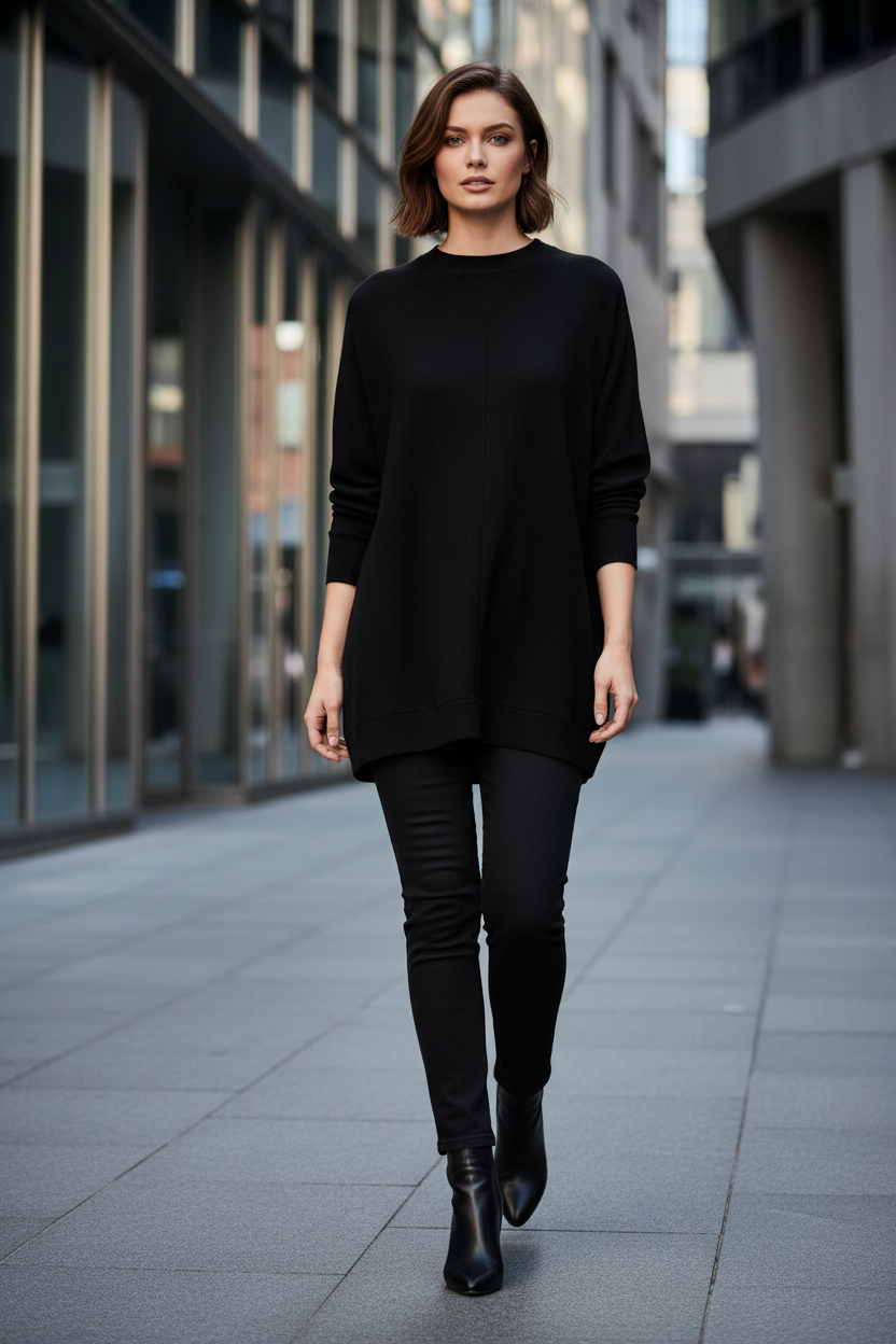 Black Sweater Urban Walk 2