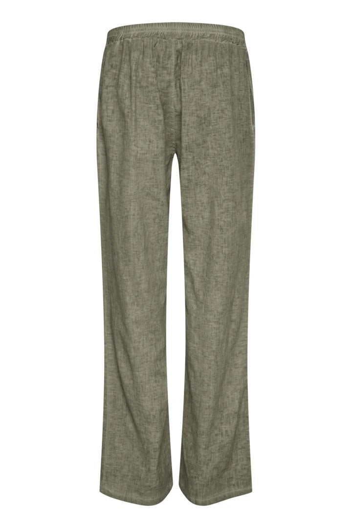 Sorbet SBLIAMO Linen Wide-Leg Pants - Sage Green