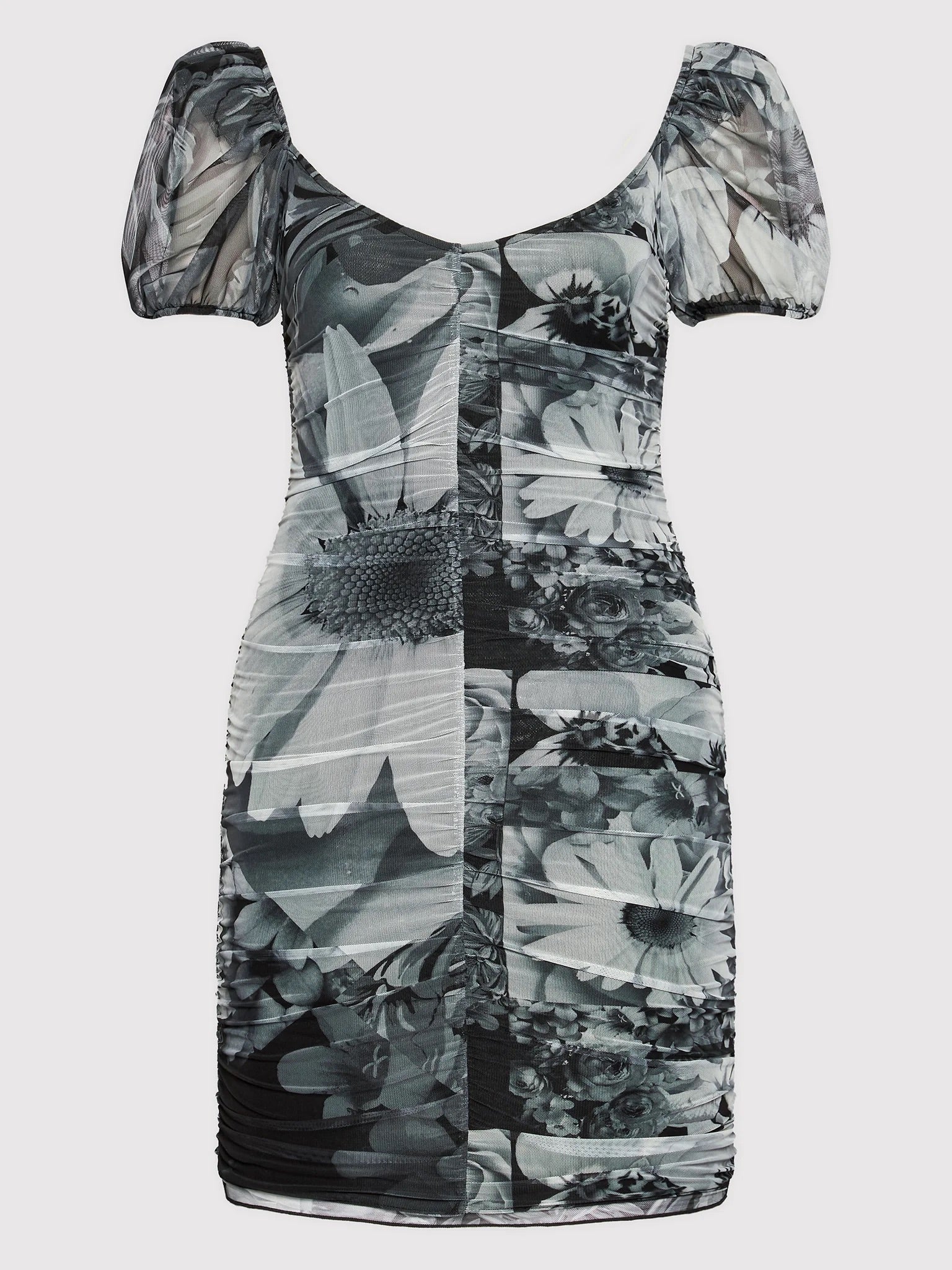 Desigual Marsella Ruched Mesh Mini Dress – Grey