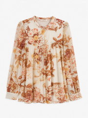 Guess – kremowa szyfonowa bluzka w kwiaty