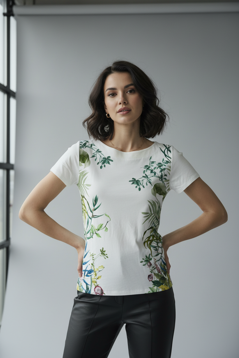 Desigual virágmintás póló modellen